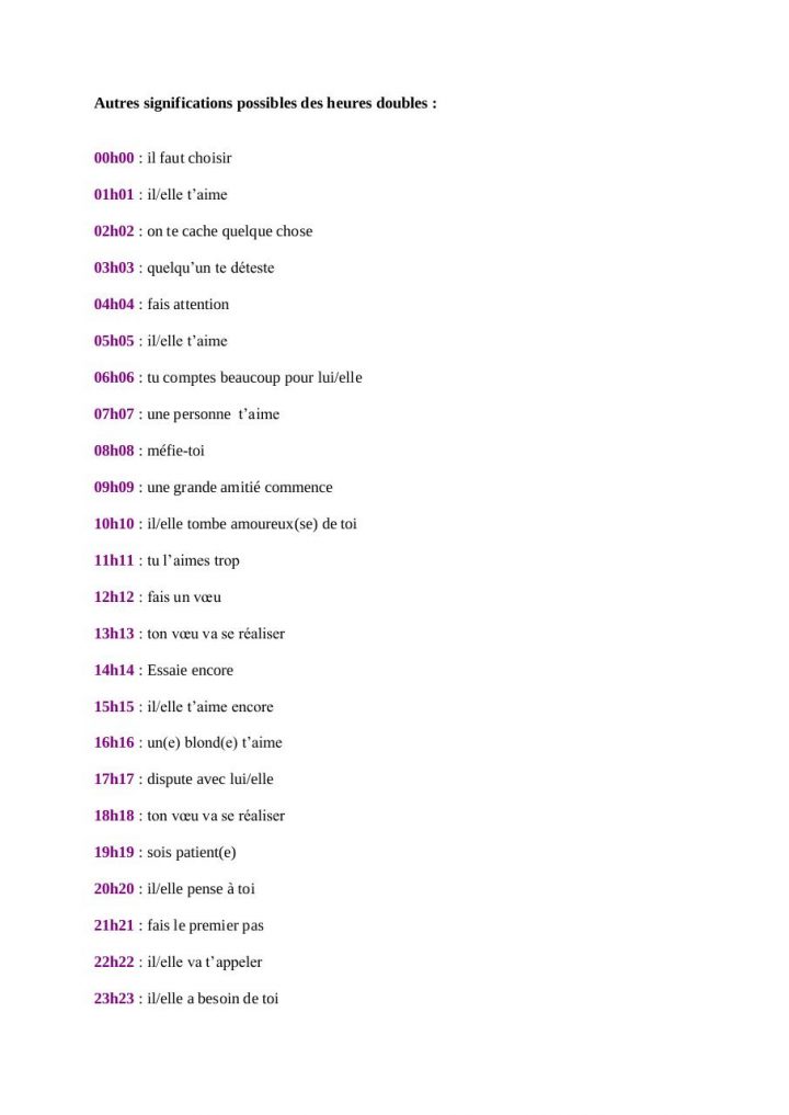 Heures Miroirs – Fichier Pdf serapportantà Heure Miroir 14H14