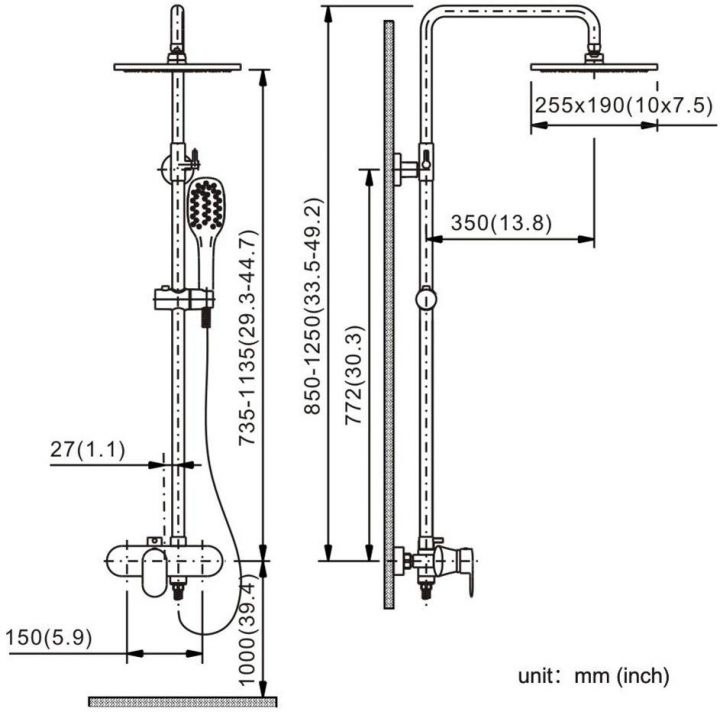 Homelody Colonne De Douche Peinture Noir Mate Anti-Tâche Set destiné Hauteur Pommeau De Douche