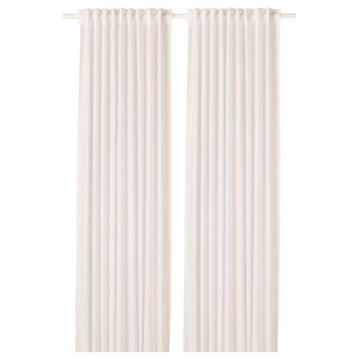 Ikea Beige 100% Lin Rideau 1 Paire pour Rideau Perle Bois Ikea
