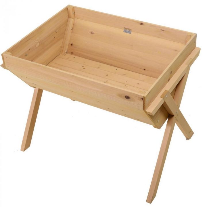 Jardinière Sur Pieds Potager Dim. 100L X 70L X 80H Cm Insert D'Irrigation +  Feutre De Drainage Inclus Bois Massif Sapin destiné Potager Sur Pied Gifi