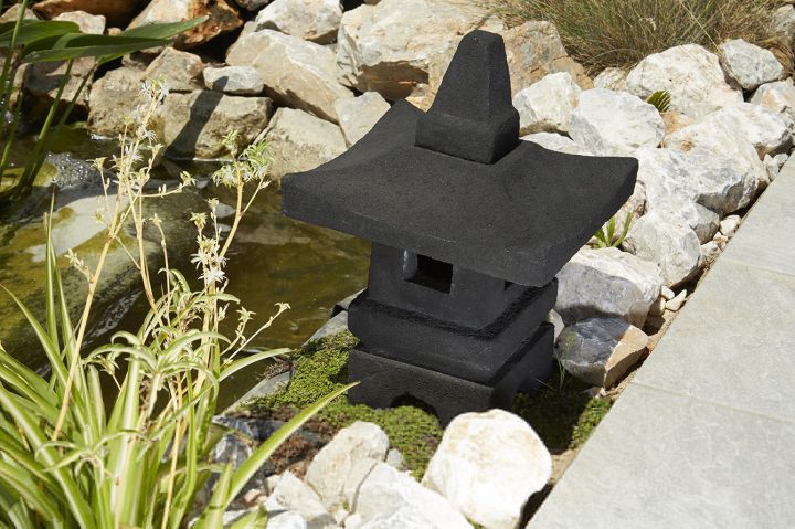 Lanterne De Jardin Gris Et Noir H35 Cm intérieur Lanterne Japonaise Jardiland