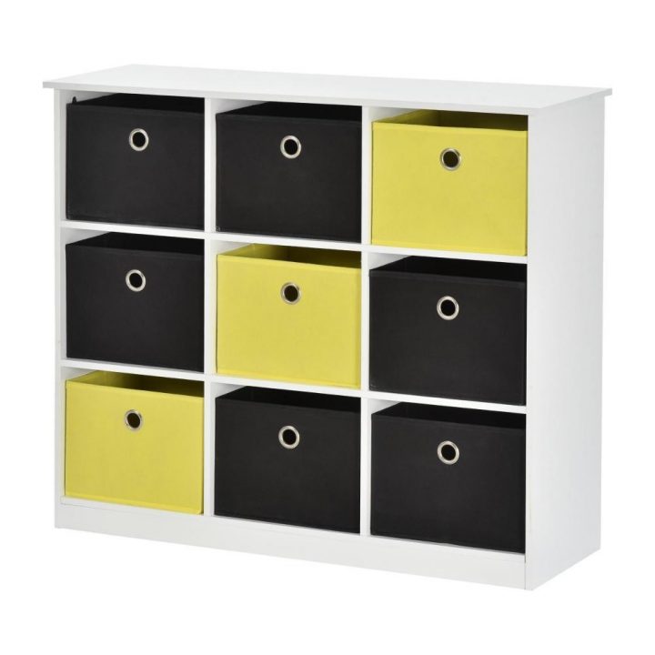 Meuble De Rangement Armoire De Rangement Avec 9 Tiroirs Non-Tissé En 2  Couleurs Design Simple Moderne Idéal Pour Salon Chambre Entrée 96 X 30 X 82  Cm encequiconcerne Armoire Extérieur Gifi