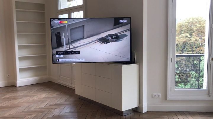 Meuble Sb Concept / Ecran 65 Pouces , Double Mécanisme Avec Rotation à Meuble Tv Escamotable Motorisé Ikea Meuble Sb Concept / Ecran 65 Pouces , Double Mécanisme Avec Rotation à Meuble Tv Escamotable Motorisé Ikea