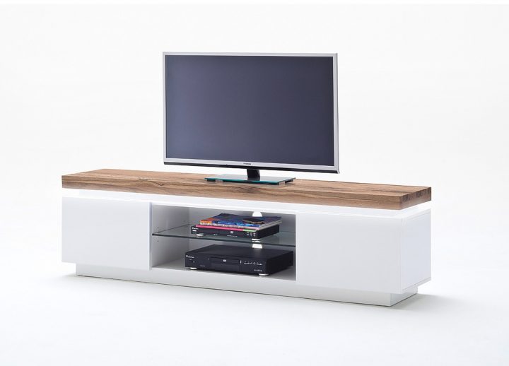 meuble tv blanc et bois 150 cm