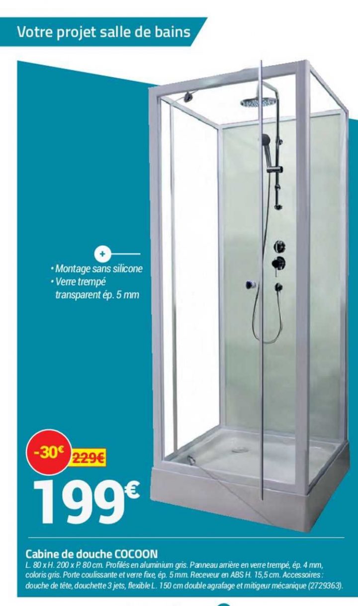 Offre Cabine De Douche Cocoon Chez Bricorama encequiconcerne Cabine Douche Bricomarché
