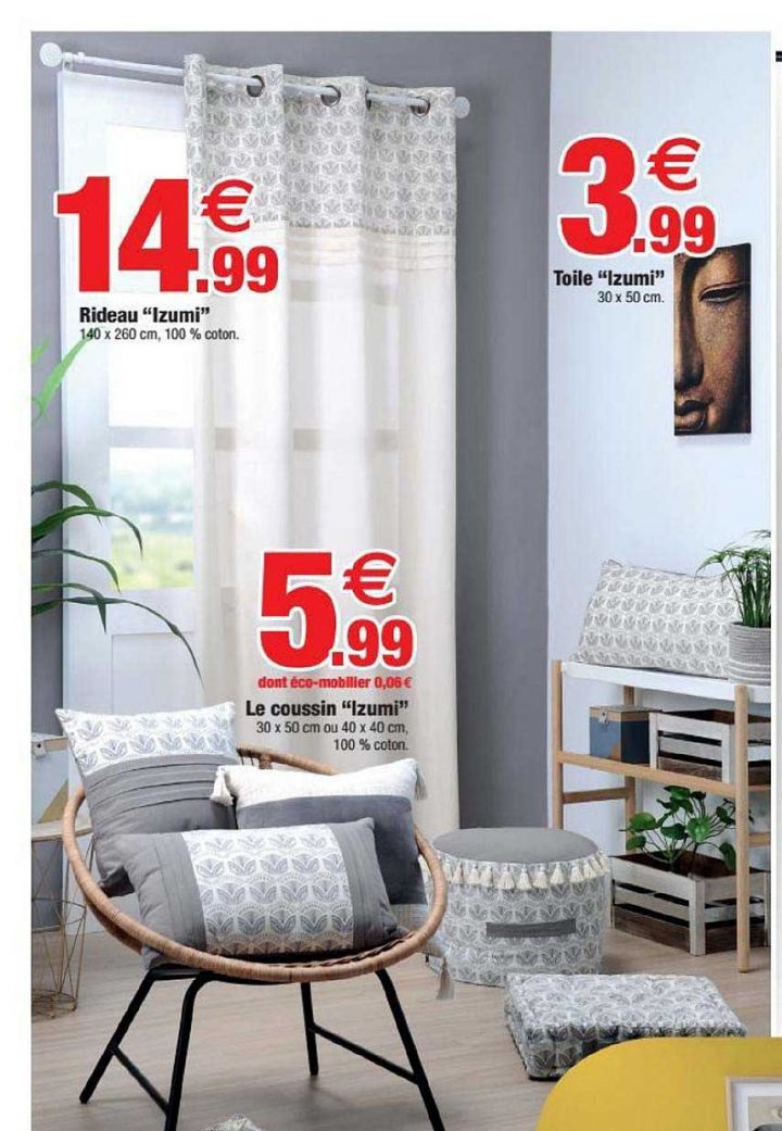 Offre Coussin De Sol Izumi Chez Bazarland destiné Rideau Chenille Centrakor
