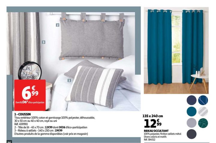 Offre Coussin Rideau Occultant Chez Auchan destiné Rideau Chenille Centrakor