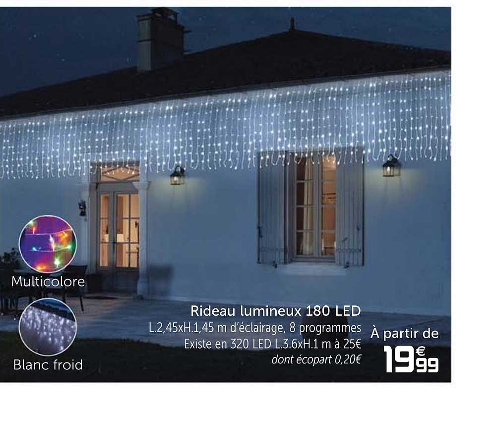 Offre Rideau Lumineux 180 Led Chez Gifi avec Rideaux Lumineux Gifi