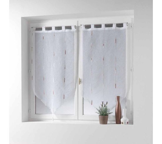 Paire De Voilages Chenilla 90X120 Cm Naturel à Voilage 90X120