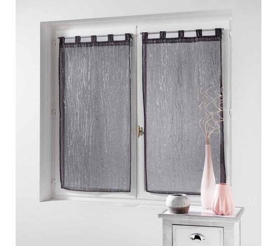 Paire De Voilages Filiane 90X120 Cm Anthracite avec Voilage 90X120
