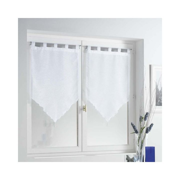 Paire De Voilages Lissea Blanc 90 X 120 Cm concernant Voilage 90X120