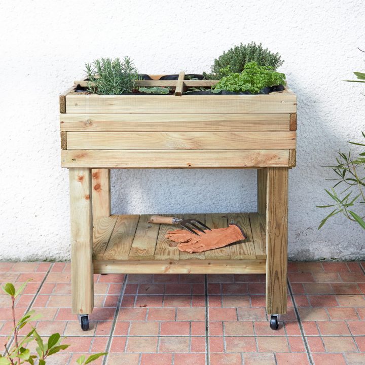 Potager Sur Pied En Bois dedans Potager Sur Pied Gifi