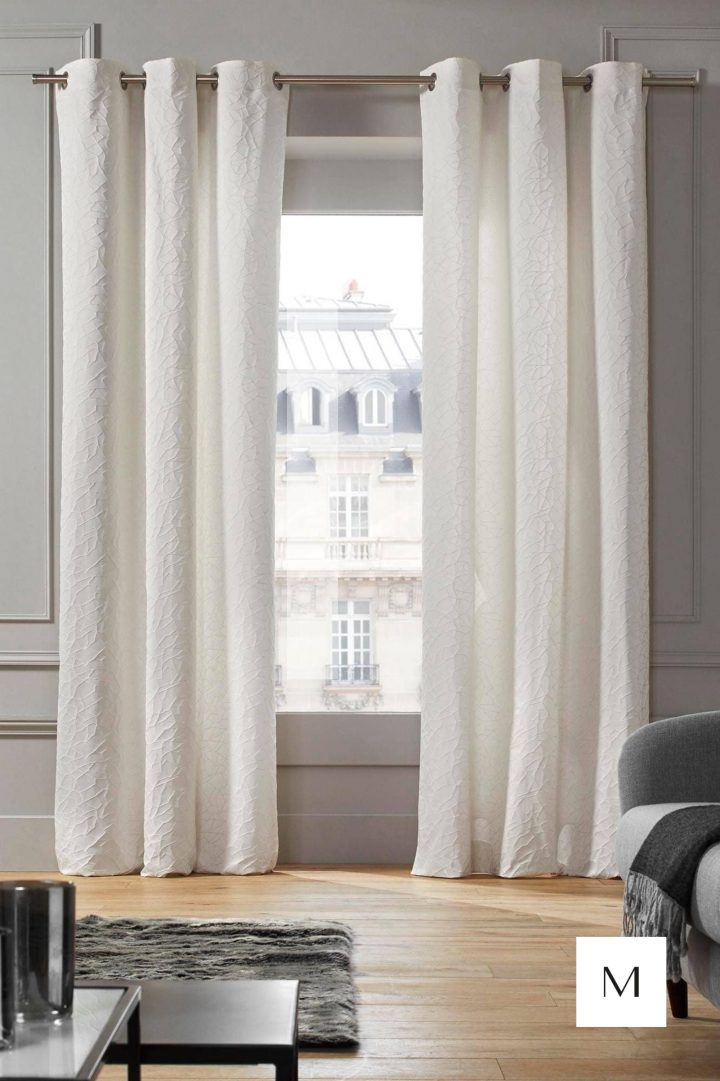 Rideau À Oeillets Salina Naturel Madura | Rideaux Salon dedans Rideau Sous Évier Leroy Merlin