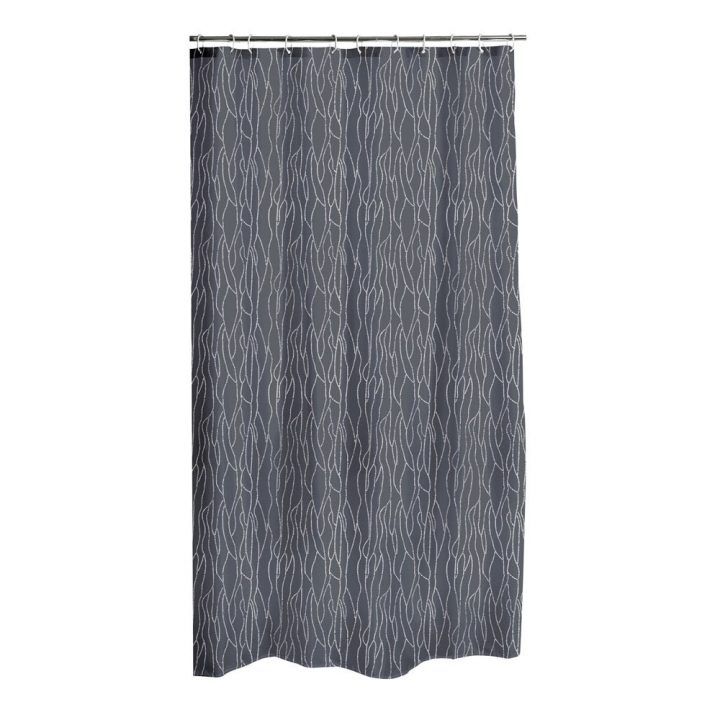 Rideau De Douche Gris Anthracite Imprimé Diamant concernant Rideau Bambou Gifi
