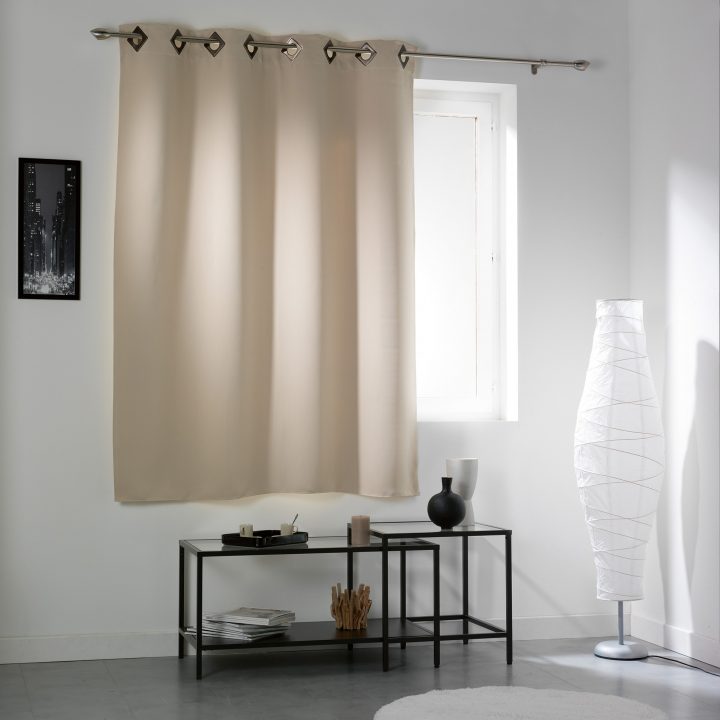 Rideau Occultant À Oeillets Carrés Cocoon Uni encequiconcerne Rideau Polaire Gifi