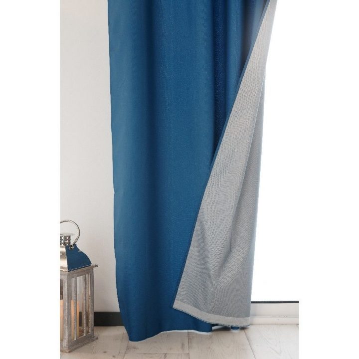 Rideau Thermique À Œillets Bleu (Gifi-443695X) | Rideaux à Guirlande Lumineuse Rideau Gifi