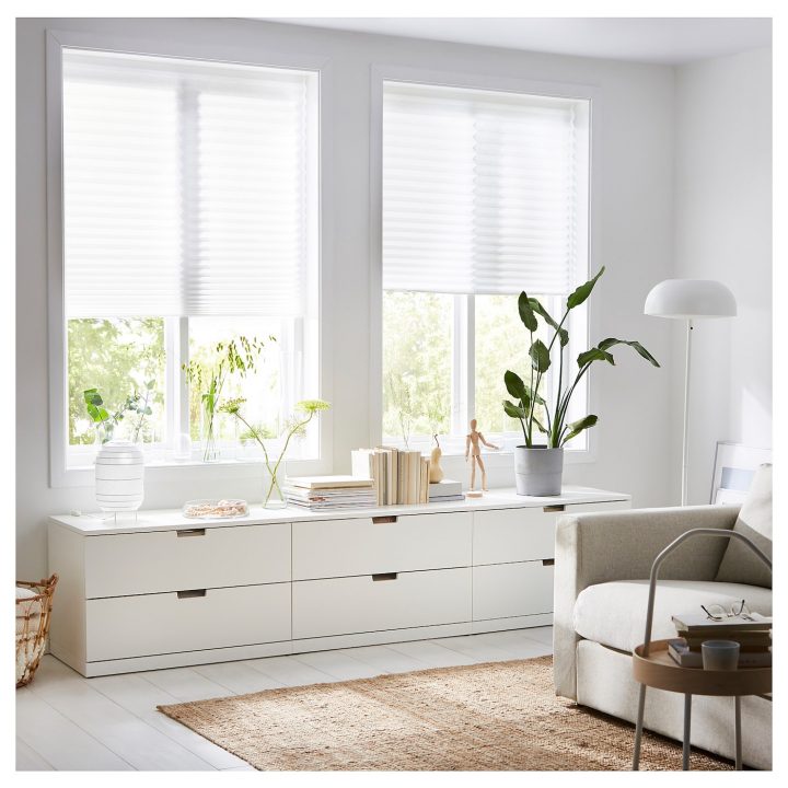 Schottis Store Plissé – Blanc 90X190 Cm pour Store Sans Percer Ikea