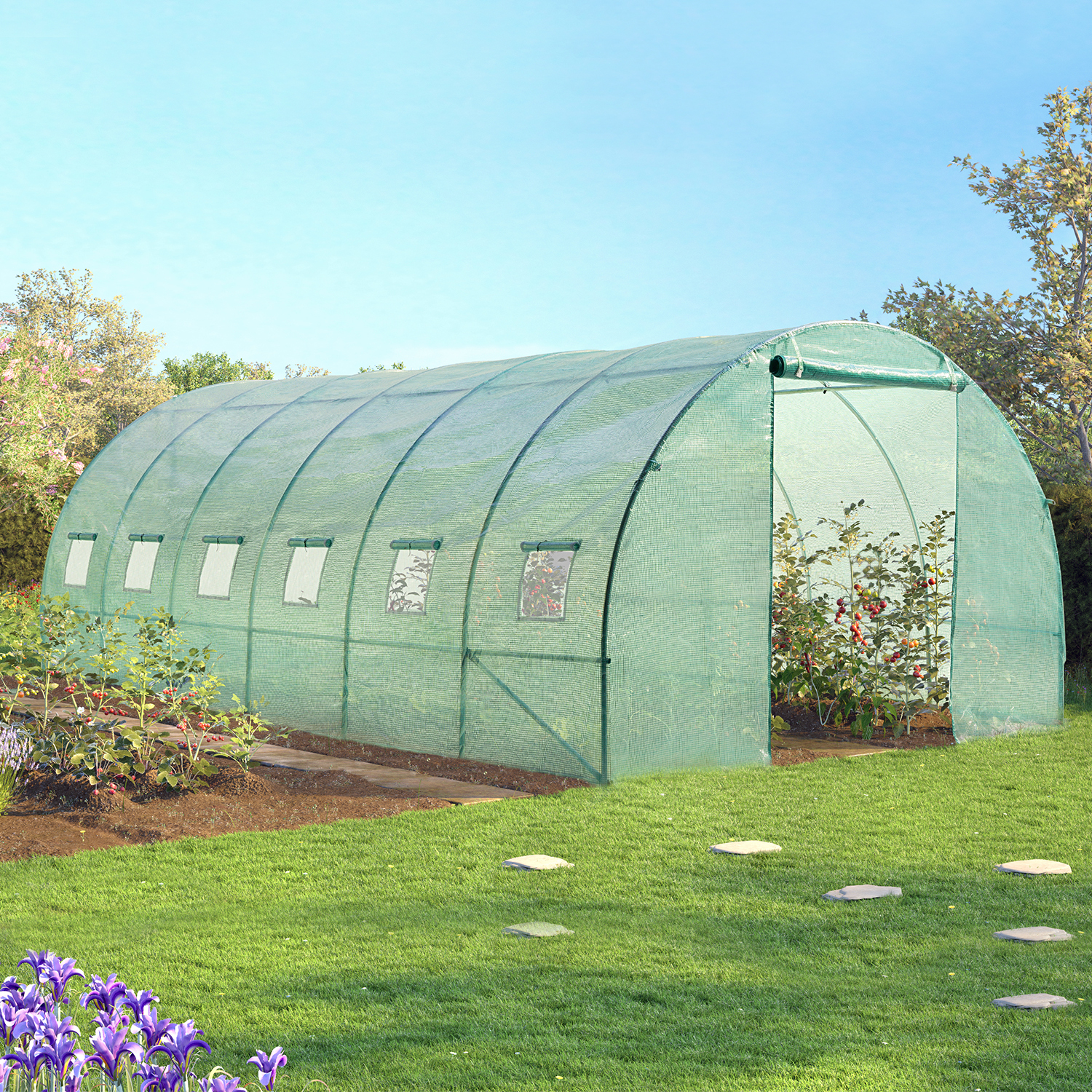 Serre Tunnel De Jardin 18M² Verte Gamme Maraichère Crimée 6X3M Pro concernant Serre Professionnelle Occasion