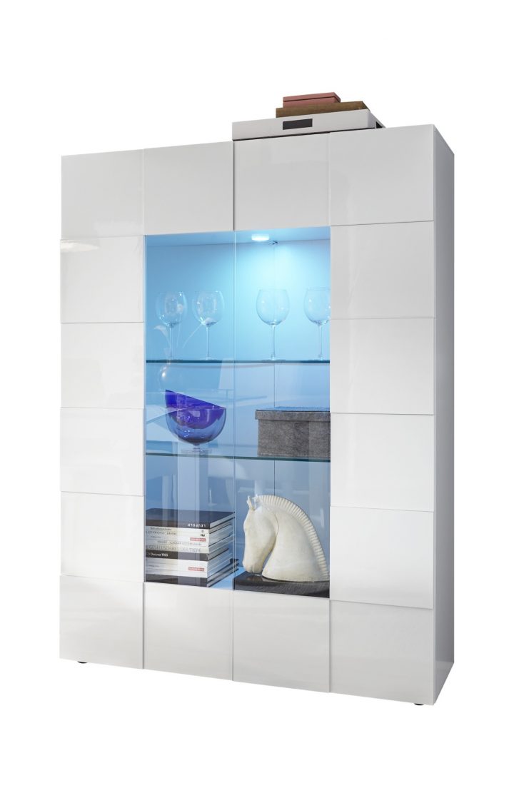 Subleem Vitrine 121 Cm 2 Portes Altamura Blanc Laqué à Vitrine En Verre Conforama