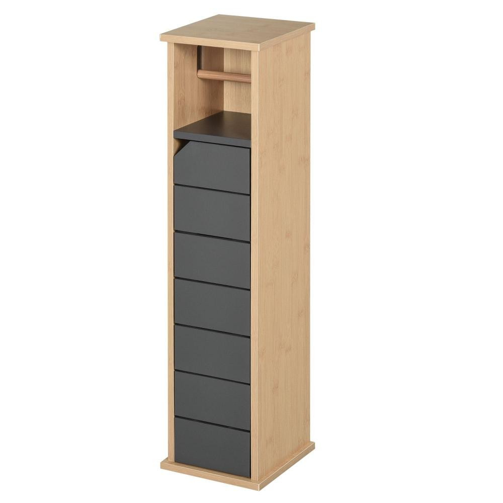 Support Papier Toilette - Porte-Papier Toilette - Armoire Pour Papier Toilette - 2 Niveaux + Sortie Papier Mdf Gris Bambou destiné Dérouleur Papier Wc Gifi Support Papier Toilette - Porte-Papier Toilette - Armoire Pour Papier Toilette - 2 Niveaux + Sortie Papier Mdf Gris Bambou destiné Dérouleur Papier Wc Gifi