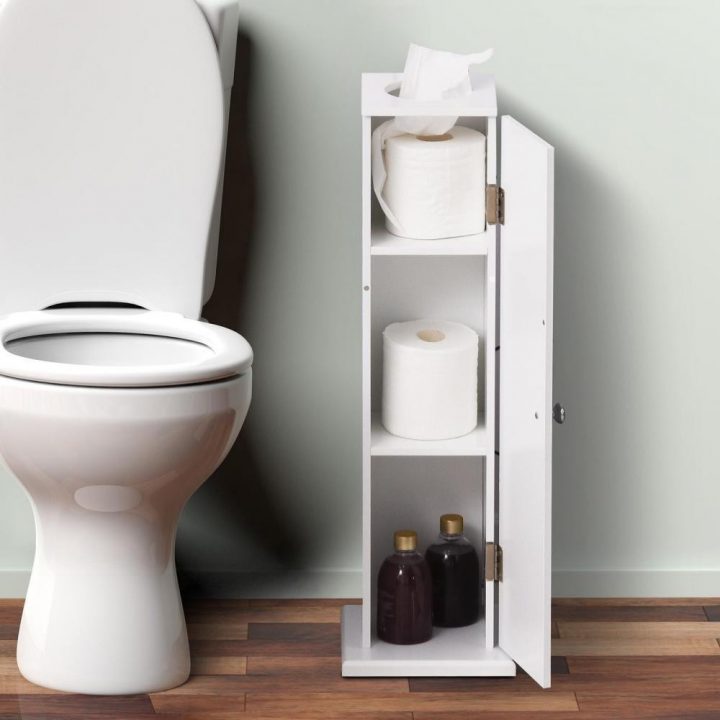 Support Papier Toilette – Porte-Papier Toilette – Armoire Pour Papier  Toilette – 3 Niveaux + Sortie Papier Mdf Blanc destiné Dérouleur Papier Wc Gifi