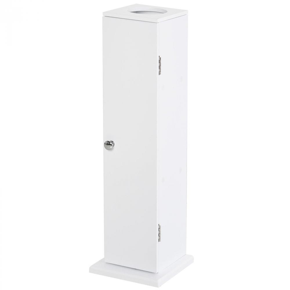 Support Papier Toilette - Porte-Papier Toilette - Armoire Pour Papier  Toilette - 3 Niveaux + Sortie Papier Mdf Blanc destiné Dérouleur Papier Wc Gifi