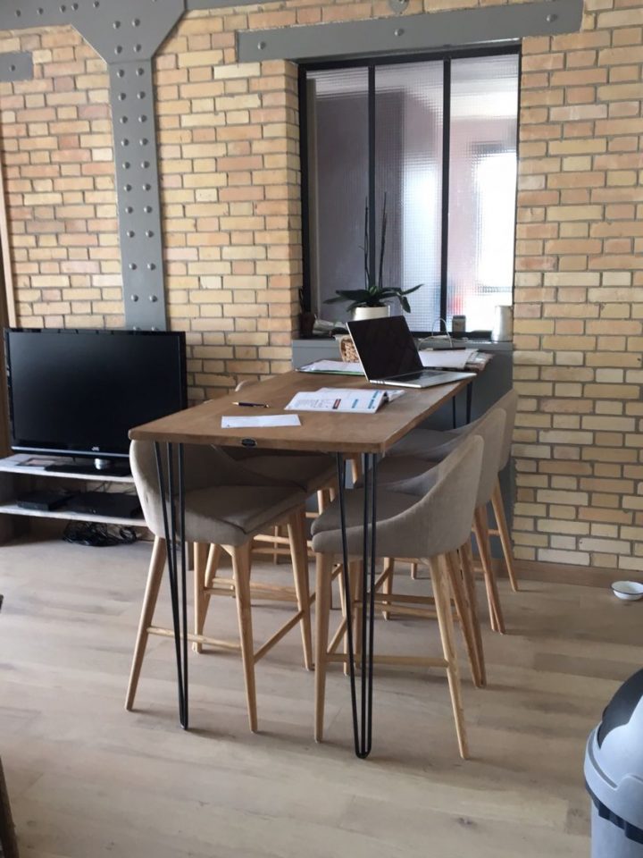 Table Haute De Salle À Manger Avec Son Plateau En Chêne encequiconcerne Pied Mange Debout Leroy Merlin