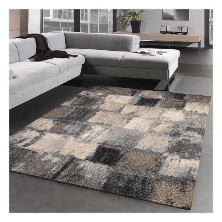 Tapis Moderne Carreaulegant 01 Polypropylène Frisée – 160X230 Cm encequiconcerne Rideau Chenille Gifi