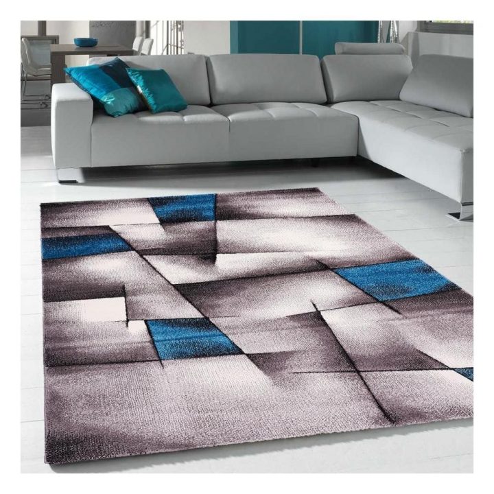 Tapis Moderne Triangula Polypropylène Frisée Fabriqué En Europe – 200X290 Cm avec Rideau Chenille Gifi