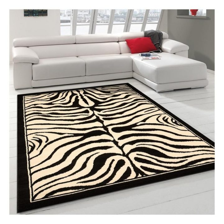 Tapis Moderne Zebre Polypropylène – 133X200 Cm serapportantà Rideau De Porte Chenille Gifi
