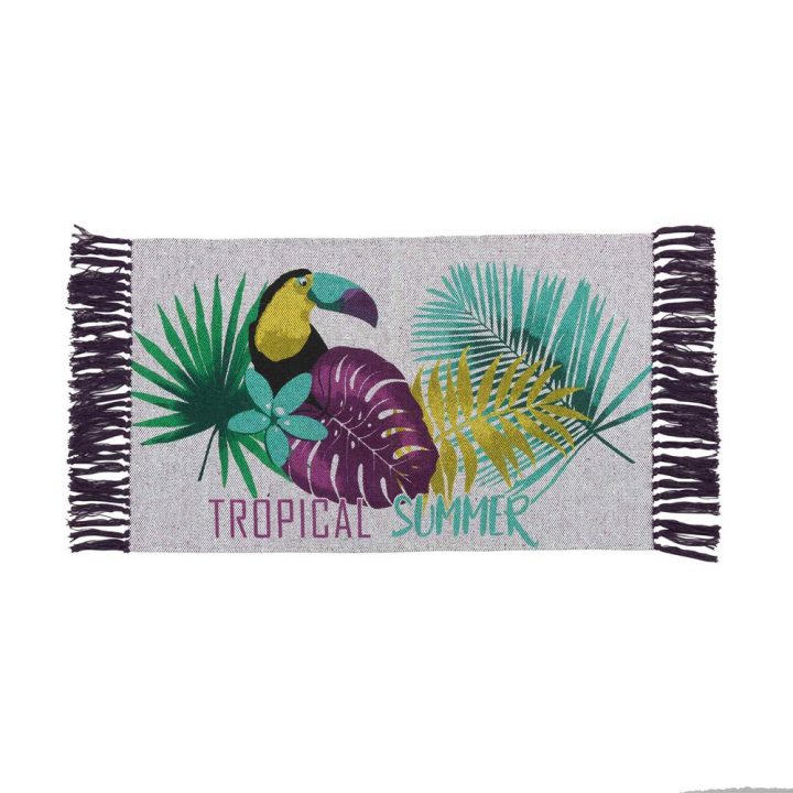 Tapis Rectangulaire Hawaina À Franges encequiconcerne Rideau De Porte Chenille Gifi