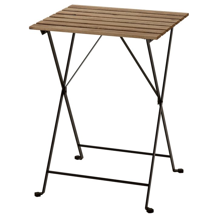 Tärnö Table, Outdoor – Black Acacia, Gray-Brown Stained Steel Light Brown  Stained 21 5/8X21 1/4 " serapportantà Buffet Acacia Ikea