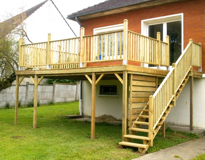 Terrasse Bois 60 destiné Terrasse Sur Pilotis En Kit Leroy Merlin