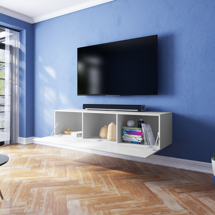 meuble tv suspendu blanc laqué 160 cm meuble tv suspendu blanc laqué 160 cm