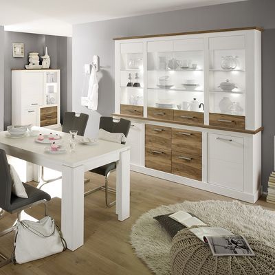 meuble salle à manger blanc et bois