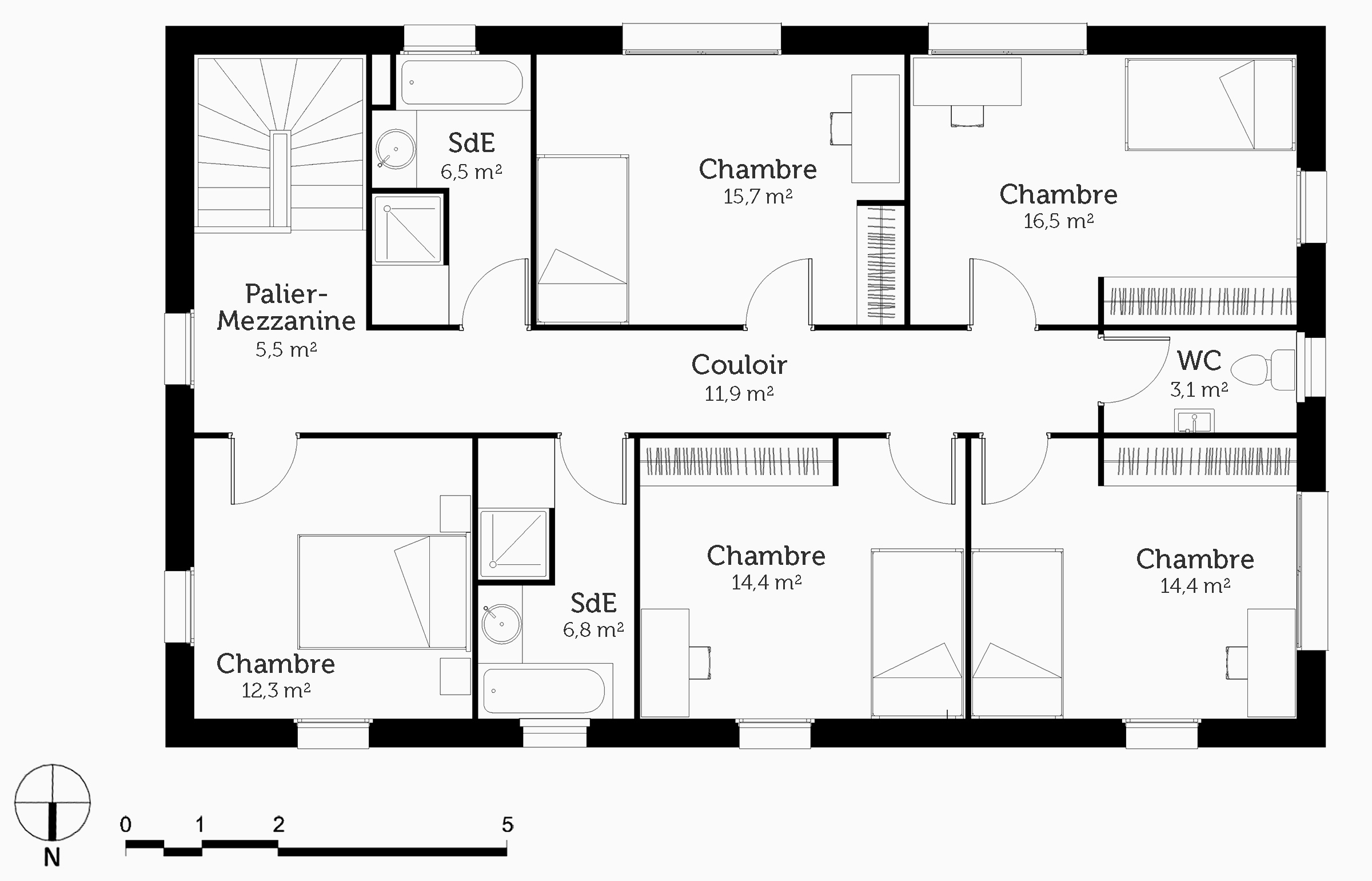 appartement de 2 chambres