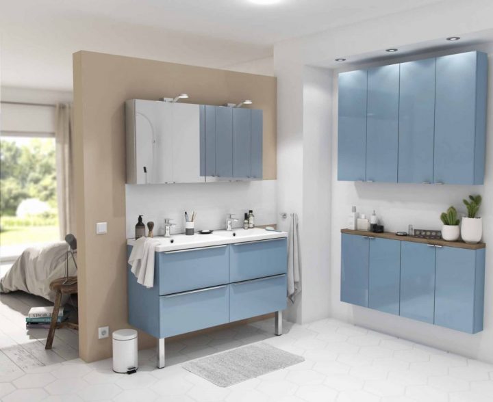 salle de bain meuble bleu