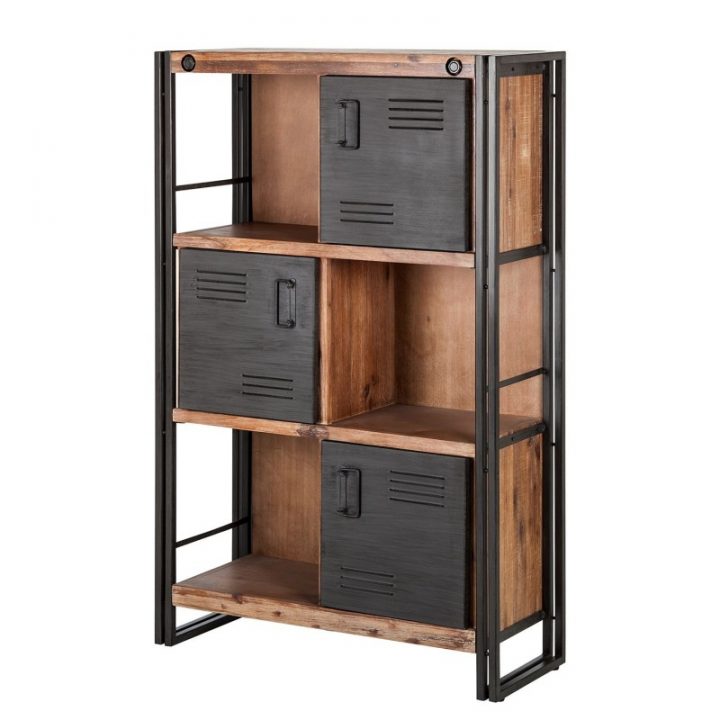 meuble etagere bois metal