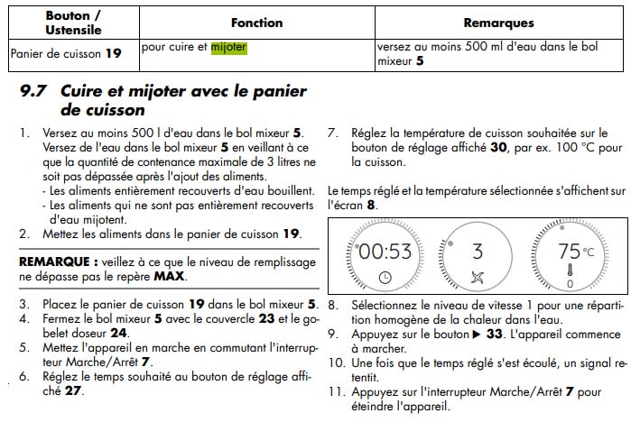 mode d emploi monsieur cuisine plus