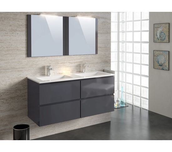 meuble de salle de bain gris anthracite