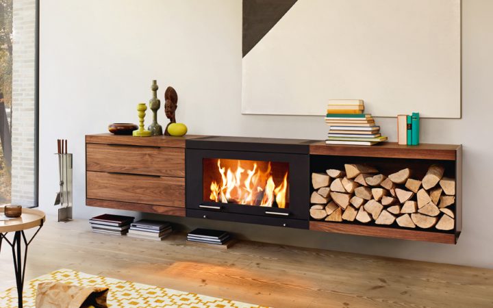 meuble poele a bois