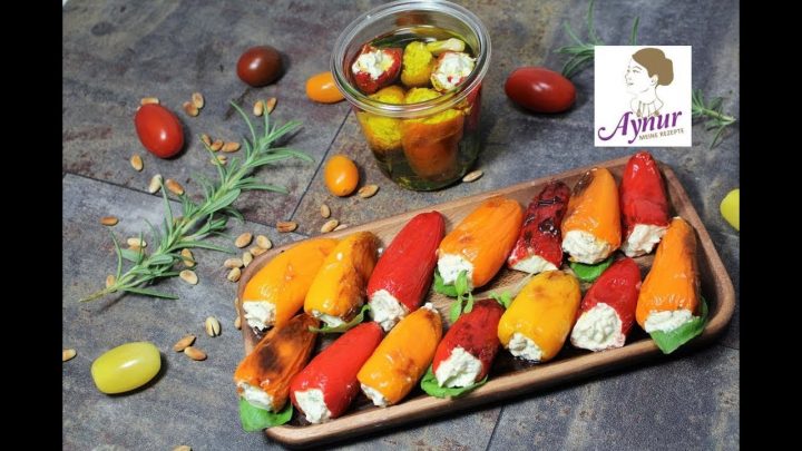 paprika gefüllt mit frischkäse und feta paprika gefüllt mit frischkäse und feta