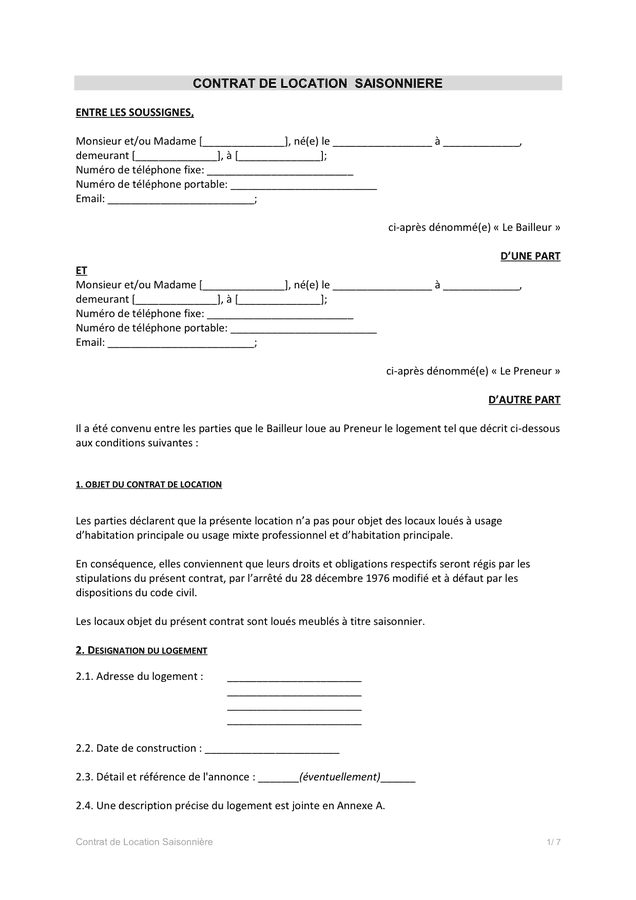 contrat location meublee modele contrat location meublee modele