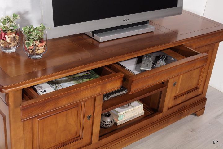 meuble tele merisier massif