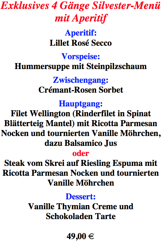 4 gänge menü silvester