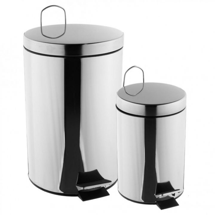 2 Poubelles 12L & 3L Inox dedans Poubelle Inox Toilette