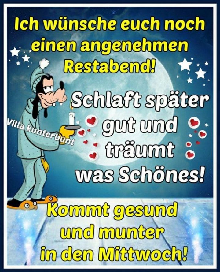 zauberhaften abend und später eine gute nacht