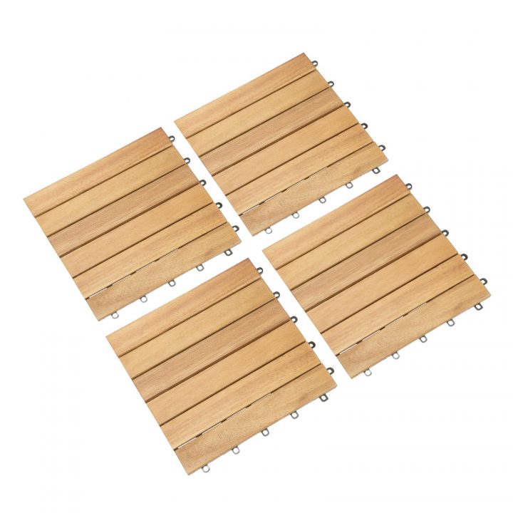 33X Dalle De Terrasse Clipsable En Bois D'Acacia 30X30 Cm dedans Dalle Clipsable Bois Acacia