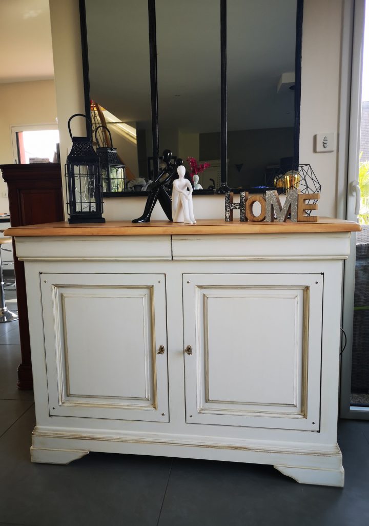 Bahut Merisier Louis Philippe Patiné Lin | Au Gré Du Pinceau destiné Relooker Meuble Merisier Louis Philippe Bahut Merisier Louis Philippe Patiné Lin | Au Gré Du Pinceau destiné Relooker Meuble Merisier Louis Philippe