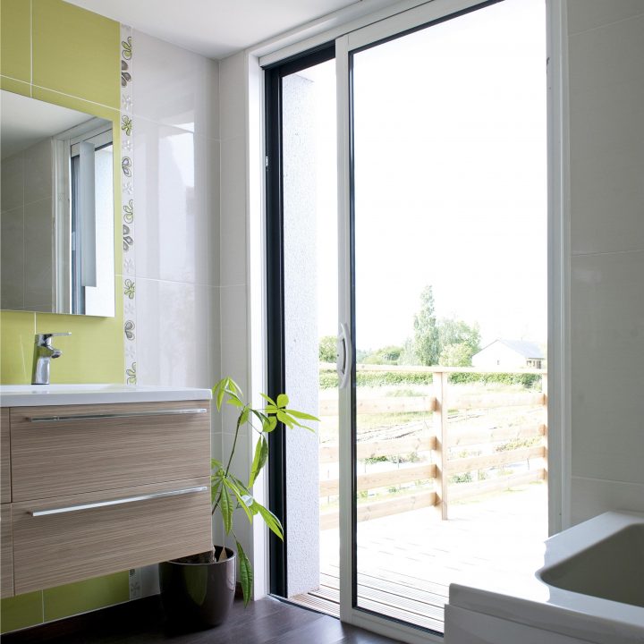 Baie Galandage Coulissante Alu Blanche H.215 X L.120 Cm intérieur Store Baie Vitrée Coulissante Ikea